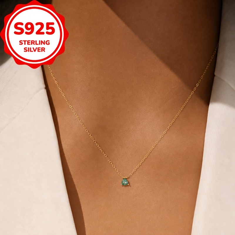 Delicate Teardrop Pendant Thin Chain Necklace, Elegant Gift